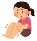 足がむくんでいる女性のイラスト